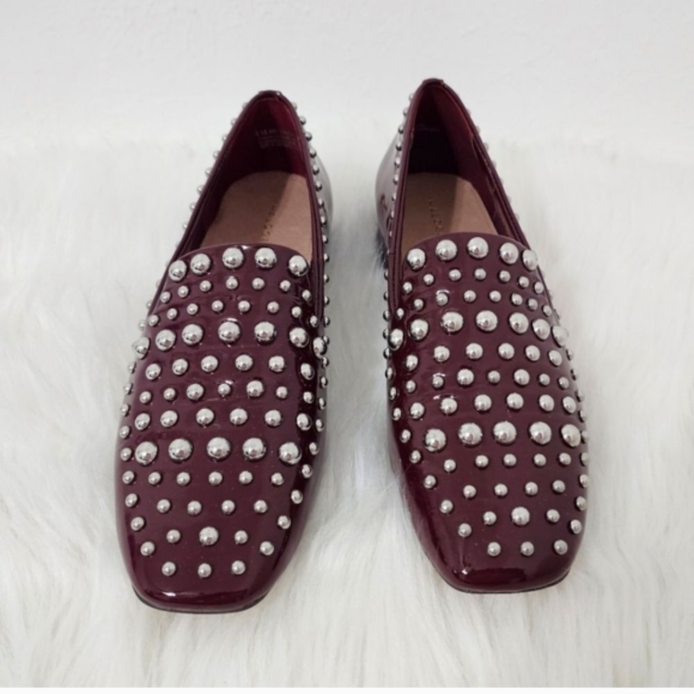 Halogen Studded Burgundy Loafers